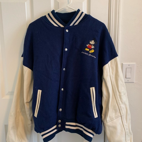 MICKEY MOUSE JACKET Disney Studio Editions WOOL & LEATHER LETTERMAN VARSITY - Picture 5 of 6